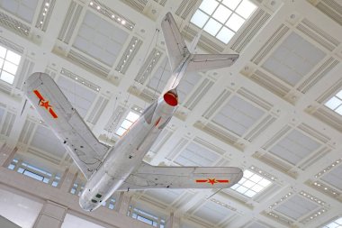 Pekin - 28 Haziran 2019: Savaşçılar havada asılı, Çin Halk Devrimci Askeri Müzesi, Pekin, Çin