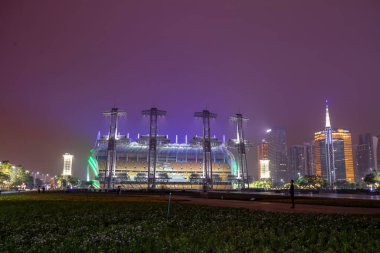 Haixinsha Park, Guangzhou, Çin 'de Windscreen Gecesi
