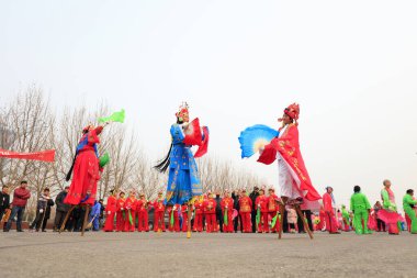 Fengnan County - 26 Şubat 2018: Yangge Dans Performansı, Fengnan County, Hebei Eyaleti, Çin