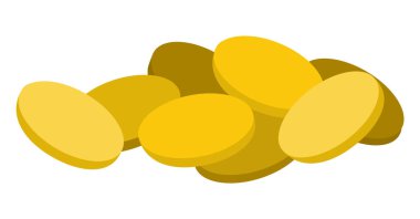 Vector golden coins icon. Cute money illustration. Old treasure picture isolated on white background.