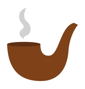 Vector pipe icon. Tobacco smoking element