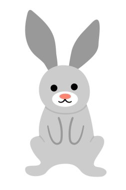 Vector hare icon. Funny woodland animal. Cute forest illustration for kids isolated on white background. Playful rabbit pictur