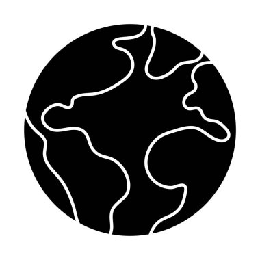 Vector planet earth silhouette. Space black stencil illustration. Environment friendly shadow icon with globe. Ecological or astronomy concep