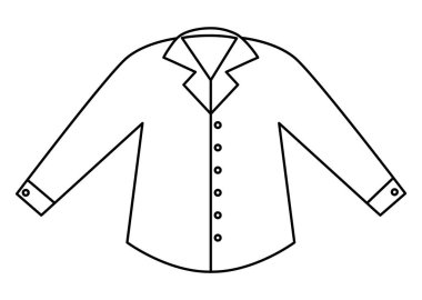 Vector black and white groom shirt icon. Cute just married boy suit piece. Wedding ceremony line clothes. Cute gentleman outline costume part or coloring pag