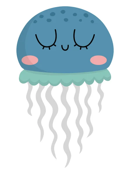Vektor Medúza Ikon Tenger Alatt Illusztráció Aranyos Vicces Medúza Óceáni — Stock Vector