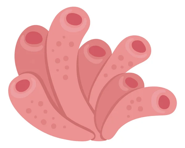 Vektor Rosa Seeanemone Symbol Unter Dem Meer Illustration Mit Niedlichen — Stockvektor