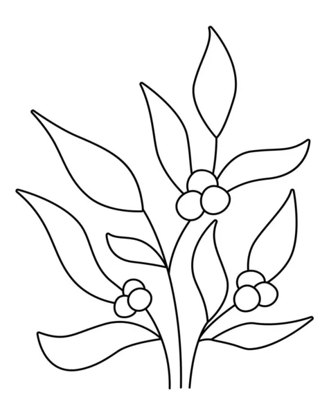 Icône Vectorielle Des Algues Noires Blanches Sous Illustration Ligne Mer — Image vectorielle