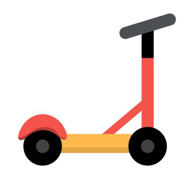 Vector scooter icon. Flat kid transport illustration isolated on white background. Active sport equipment sign. Simple active hobby picture. Alternative ecological transportation concep