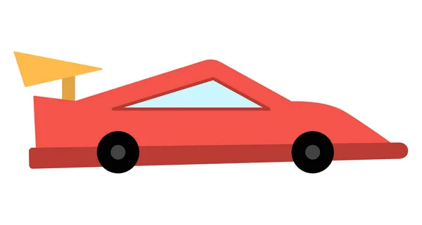 Vector Carro Corrida Vermelho Automóvel Rápido Engraçado Para Crianças Bonito — Vetor de Stock