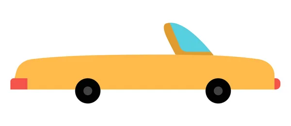 Üstü Açık Sarı Bir Araba Çocuklar Için Komik Bir Cabriolet — Stok Vektör