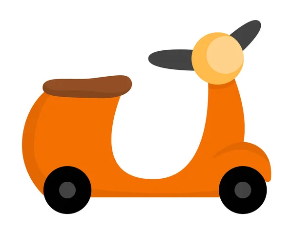 Vector Scooter Icon Flat Kid Transport Illustration Isolated White Background — Vettoriale Stock