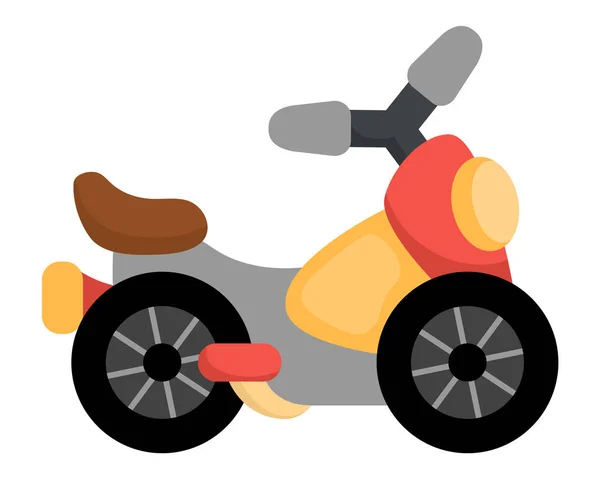 Vector Motorfiets Icoon Platte Fiets Illustratie Geïsoleerd Witte Achtergrond Teken — Stockvector