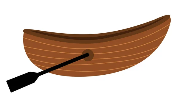 Vector Braunes Boot Mit Paddel Symbol Für Den Wassertransport Lustige — Stockvektor