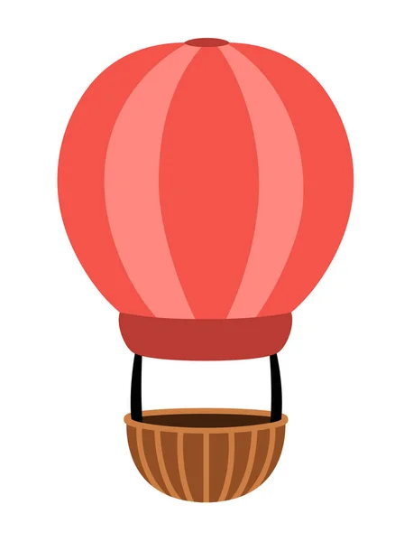 Διανυσματικό Κόκκινο Μπαλόνι Θερμού Αέρα Εικονίδιο Αεροπορικές Μεταφορές Για Παιδιά — Διανυσματικό Αρχείο