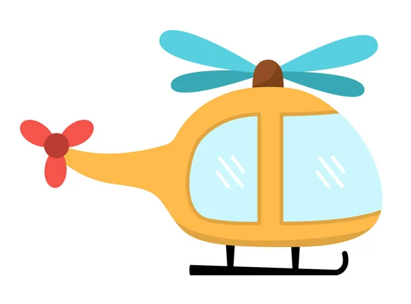 Векторно Жёлтый Вертолет Воздушный Транспорт Детей Забавное Транспортное Искусство Детей — стоковый вектор