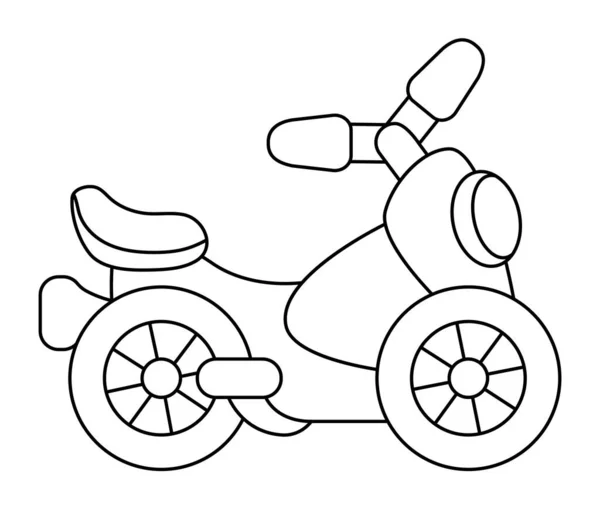 Vector Black White Motobike Icon Line Bike Illustration Isolated White — Stock Vector