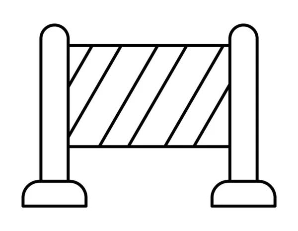 Vector Zwart Wit Bouwplaats Passage Verbiedt Bord Stripy Lijn Barrière — Stockvector
