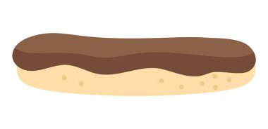 Çikolata kremalı krema ikonu. Fransız tatlı vektör illüstrasyonu. Kek resmi beyaz arka grupta izole edildi