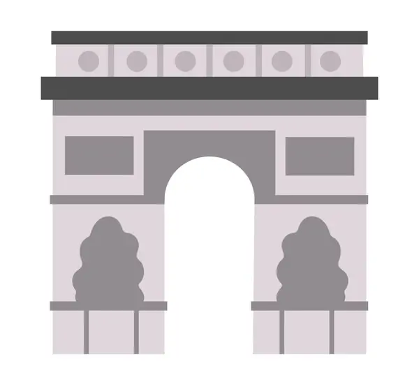 Ikona Vektorového Triumfu Pařížská Ukázka Tradiční Francouzská Památka Historické Francouzské — Stockový vektor