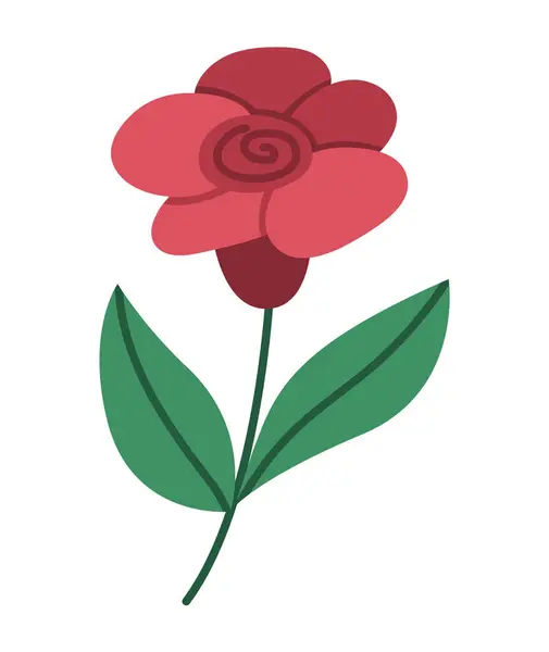 Icône Vectorielle Rose Belle Illustration Fleurs Jardin Isolée Sur Fond — Image vectorielle