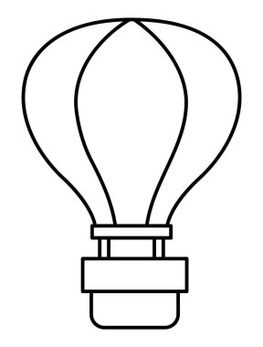 Siyah ve beyaz hava balonu. Geleneksel Fransa çizgisi illüstrasyon ya da boyama sayfası. Hava taşımacılığı ico