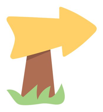 Vektör yol işareti çizimi. Beyaz sırtüstü izole edilmiş sarı okları olan işaretçi