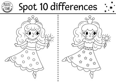 Tek boynuzlu at çocuklar için farklı bir oyun buluyor. Sihirli değnek tutan peri kızla peri masalı aktivitesi. Fantezi karakteri olan çocuklar için şirin bir bulmaca. Yazdırılabilir çalışma tablosu, renklendirici pag