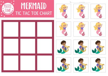 Denizkızı tic tac toe grafiği deniz adamı ve deniz prensesiyle birlikte. Okyanus krallığı masa oyunu sahası sevimli karakterlerle dolu. Komik deniz masalı basılabilir çalışma tablosu. Noughts ve Cross ızgaraları