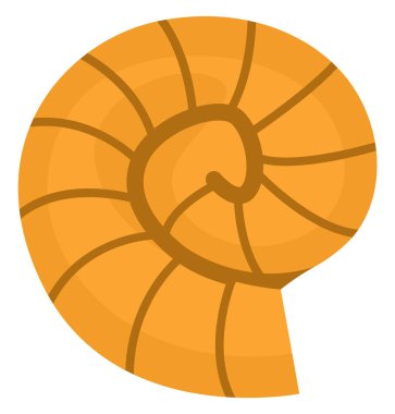 Vektör karikatür tarih öncesi deniz kabuğu veya dişleri olan yumuşakça ikonu. Çocuklar için şirin dinozor çağı ammonit illüstrasyonu. Beyaz sırtüstü inzivaya çekilen çocuklar için komik bir antik deniz hayvanı tırmanışı