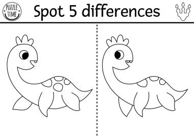 Çocuklar için farklılık oyunu bul. Yavru plesiosaur ile siyah-beyaz dinazor eğitim aktivitesi. Antik hayvanları olan çocuklar için çizgi bulmacası. Yazdırılabilir çalışma tablosu, renklendirici pag