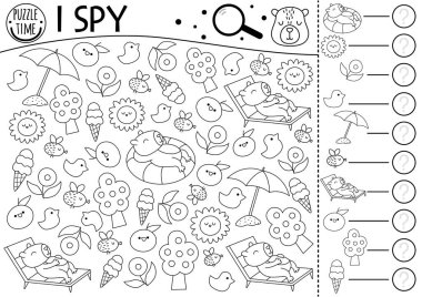 Capybara siyah beyaz çocuklar için casusluk oyunu. Tatilde sevimli, rahatlatıcı hayvanlarla arama ve sayma hareketi. Capibara 'nın yazlık çalışma tablosu, boyama sayfası. Benekli bulmaca!