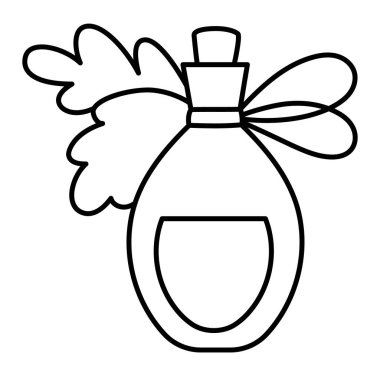 Siyah ve beyaz meşe palamudu sihirli ikonu. İksirli ya da biralı şirin cam kavanoz. Orman prensesi ya da cadı soyu klipsi. Fantezi orman illüstrasyonu, boyama sayfası. Sihirli peri masalı drin