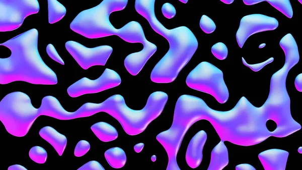 Fluid Metallic Drops Y2K Background Dynamic Iridescent Retrowave Liquid Forms — 스톡 사진