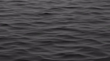 Siyah dalgalı yüzey döngüsü. Deniz yüzeyindeki dalga hareketinin animasyonu