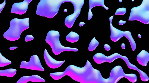 Fluid Metallic Drops Y2K Background Dynamic Iridescent Retrowave Liquid Forms — Stok Foto