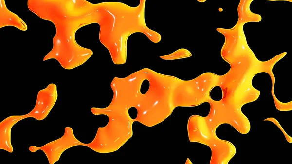 Υγρό Μεταλλικό Σταγόνες Y2K Πορτοκαλί Φόντο Δυναμικές Ιριδίζουσες Μορφές Ρετροϊού — Φωτογραφία Αρχείου
