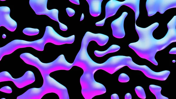 Fluid Metallic Drops Y2K Background Dynamic Iridescent Retrowave Liquid Forms — Photo