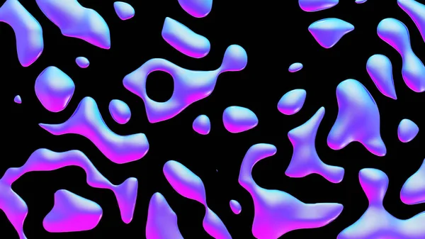 Fluid Metallic Drops Y2K Background Dynamic Iridescent Retrowave Liquid Forms — Fotografia de Stock
