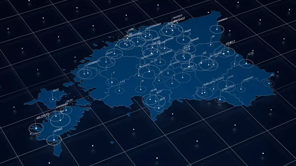 Estonie Carte Bleue Visualisation Big Data Infographie Cartographique Futuriste Esthétique — Photo