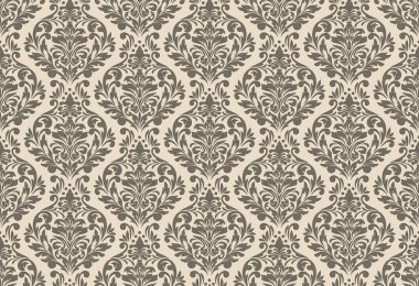 Damask kusursuz desen elementi. Vektör çiçek desenli kumaş süslemesi