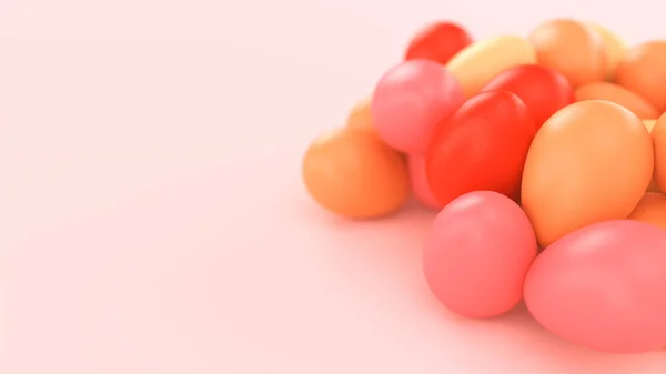 Bunch Colorful Easter Eggs Uniform Background Shallow Depth Field Render — Foto Stock