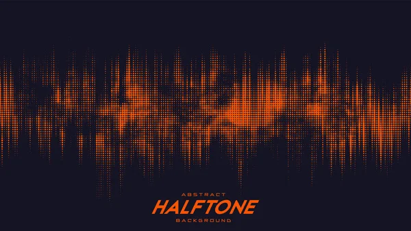 Abstrakt Vektor Riven Orange Halvton Ljudvåg Skrubbat Prickigt Texturelement — Stock vektor