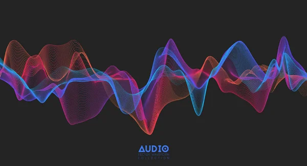Onda Sonido Audio Oscilación Colorida Del Pulso Musical Patrón Impulso — Vector de stock