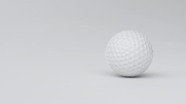 Pelota Golf Giratoria Sobre Fondo Blanco Primer Plano Loopable Animación — Vídeos de Stock