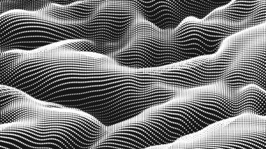 Nokta dalga ses dokusu. Soyut nokta arkaplanı. Teknolojik siber uzay arkaplanı