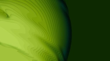 Yeşil kağıt tabaka. Üç boyutlu soyut gradyan kağıt kesiği. Renkli origami biçimi.