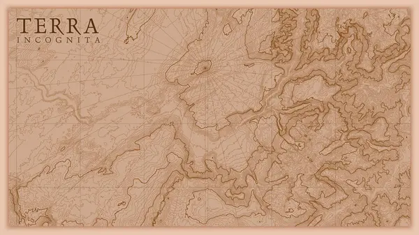 Antike Abstrakte Reliefkarte Generierte Konzeptionelle Vektorhöhenkarte Von Fantasielandschaften — Stockvektor