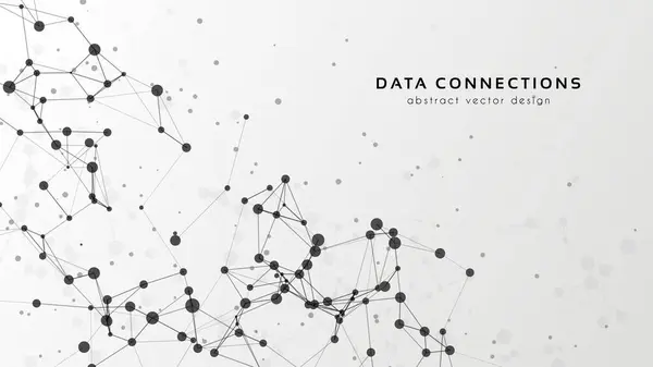 Soyut ağ vektör arkaplanı. Fütürist teknoloji kartı. Çizgiler, noktalar, üç boyutlu uzayda düzlemler