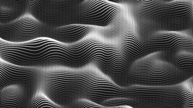 Nokta dalga ses dokusu. Soyut nokta arkaplanı. Teknolojik siber uzay arkaplanı