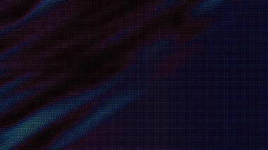 Renkli noktalar dalgaları. Nokta dizisinin dijital veri sıçraması. Fütürist pürüzlü UI elementi.